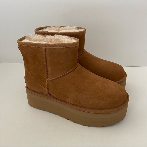UGG Classic Mini Platform Boots Chestnut 8 - Picture 4 of 10